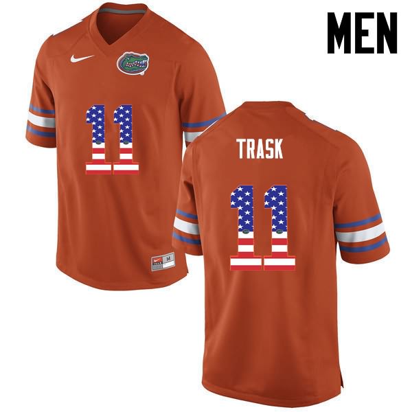 NCAA Florida Gators Kyle Trask Men's #11 USA Flag Fashion Nike Orange Stitched Authentic College Football Jersey SLL1664OV